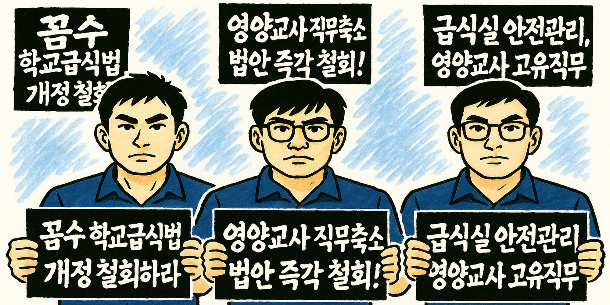 학교급식법 개악 중단 릴레이 피켓 시위
